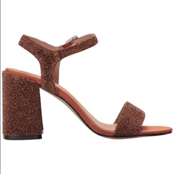 Elianna Glitz Rust Block Chunky Heel Sandal - Picture 6 of 7